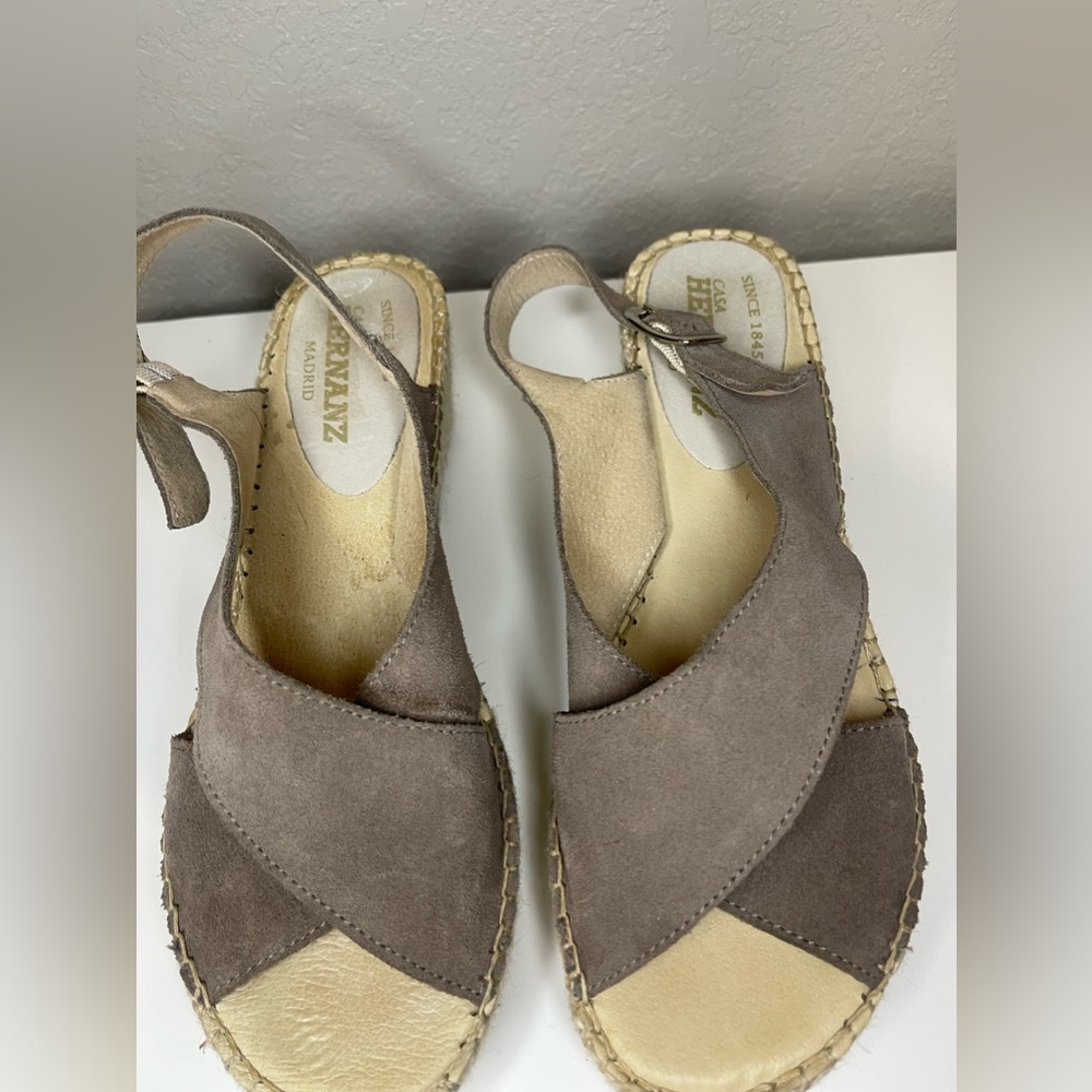 Casa Hernanz Jute Wedge Strap Espadrilles Sz 8/38